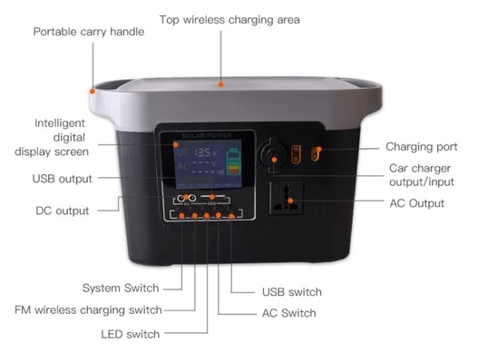 가지고 다닐 수 있는 전력 발전소 1000w 520wh 리튬 배터리 파워 뱅크를 야영시키기