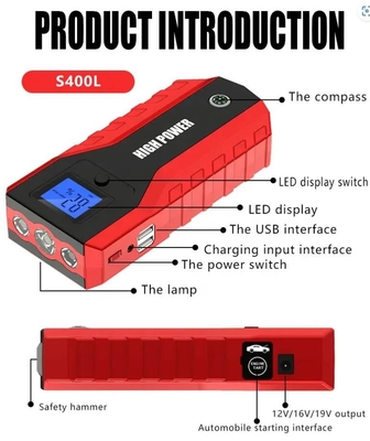 12V 휴대용 차량 배터리 점프 스타터 자동차 전원 공급기 은행 10000mAh 배터리 충전기