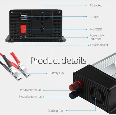 자동차는 듀얼 USB와 태양 역변환 장치 500W 12v 내지 220v 주택 5v 2.1a를 탑재했습니다