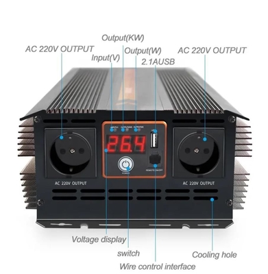 12v 내지 220v 오프 그리드 수정된 정현파 인버터 고전력 3 kw