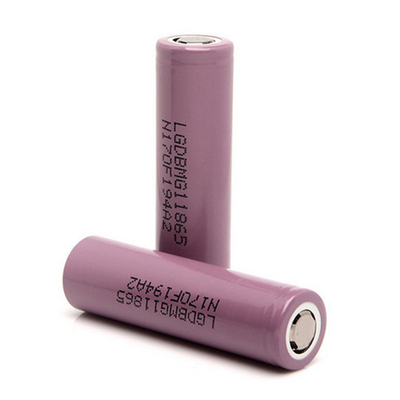 2900mAh LGDBMG11865 건전지, 18650 재충전용 Li 이온 50g 무게