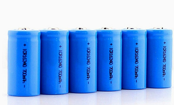 RCR123A 리튬 이온 배터리 셀 딥 사이클 3.7V 700mah 16340