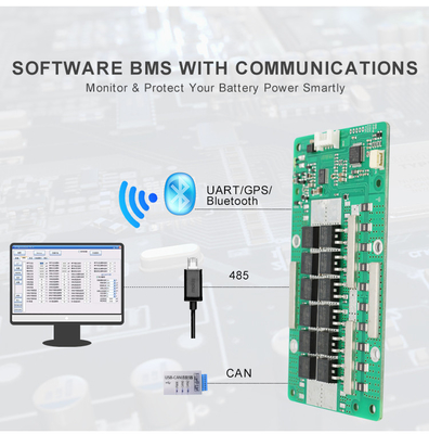 UART Communications Active Balance BMS 12V 60A 4S 120×65×10mm 사이즈