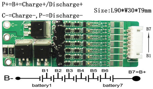 액티브 밸런스 32650 Lifepo4 배터리 BMS 10A 12.8V-25.9V 4S-7S