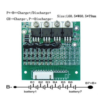 리튬 배터리 팩용 Active Balancing 7S 15A 포함 1.0mm BMS
