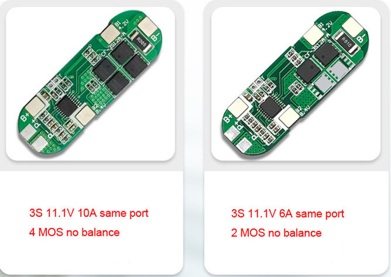 3S 6A 10A 리튬 이온 18650 BMS Pcm 배터리 보호 보드 11.1V 12V 12.6V