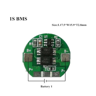 18650 건전지, 1S 5A 리튬 전지 보호 널을 위한 3.7V BMS