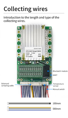 똑똑한 건전지 보호 널, BT UART 60V 72V를 가진 균형 장치 17S-24S 80A를 가진 BMS